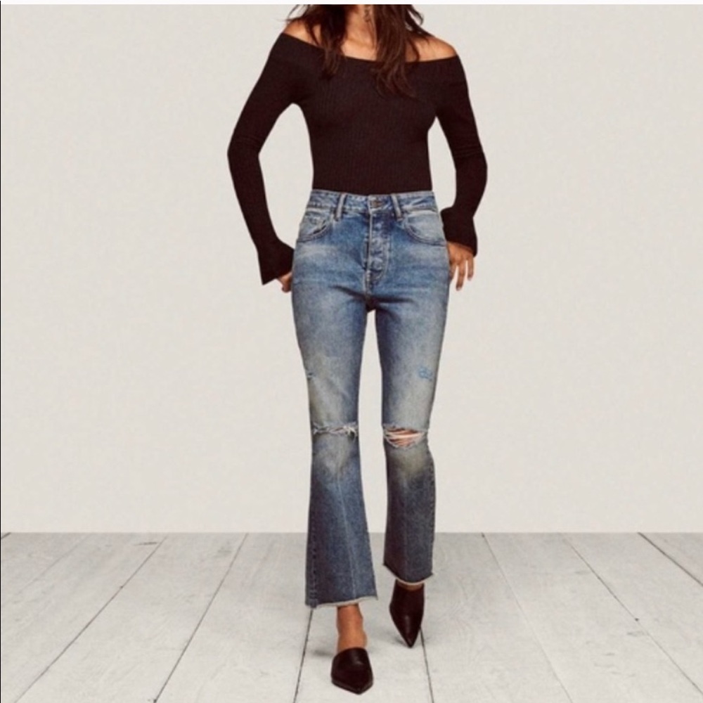 WARP & WEFT PSP PALM SPRINGS DISTRESSED CROP JEAN